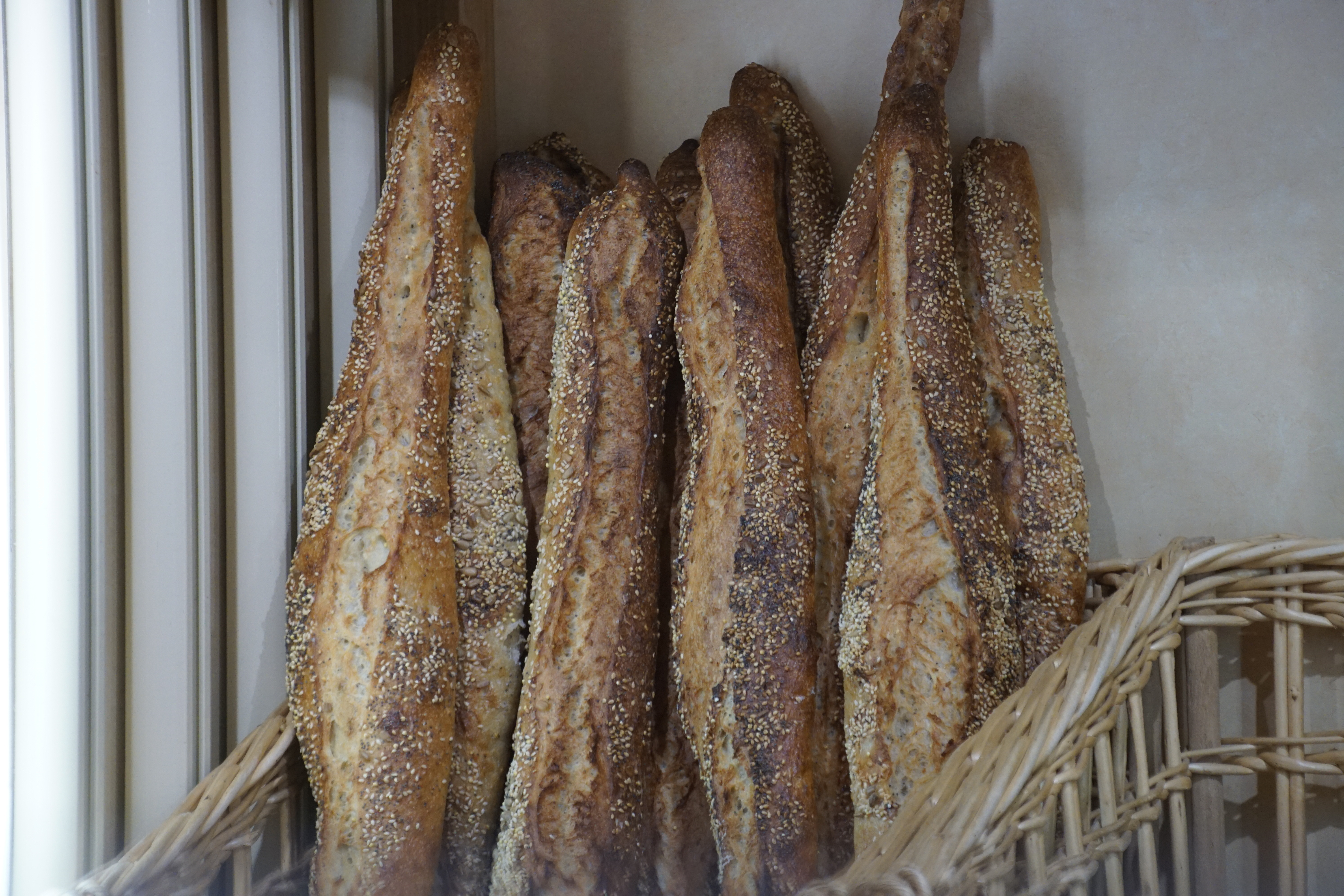 French Baguettes in a Bakery