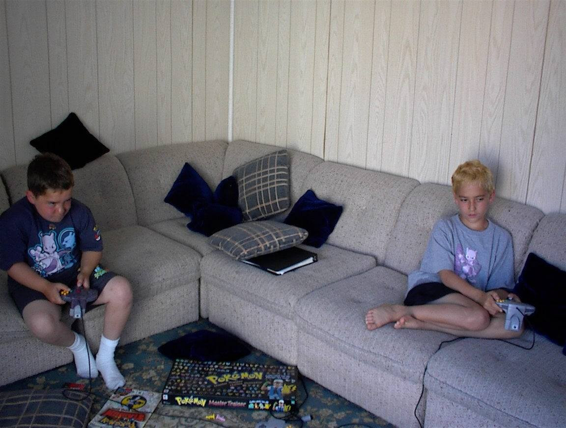 Sean and Brother playing video games as a kid